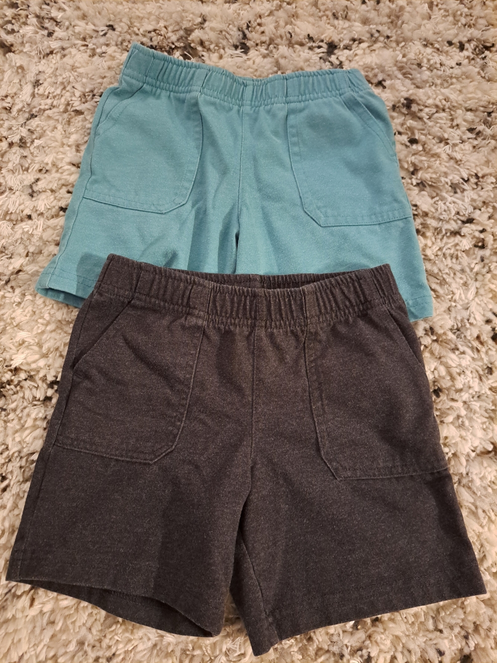 OshKosh B'gosh Teal and Charcoal Elastic-Waist Shorts